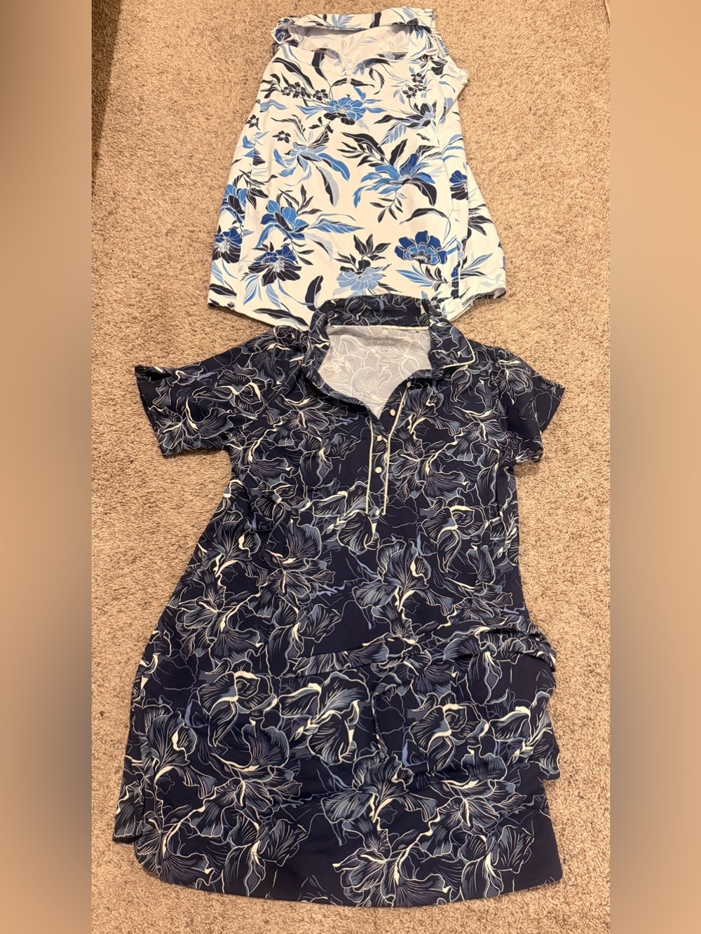Tommy‎ Bahama BUNDLE Navy and White Floral Polo Dress Set